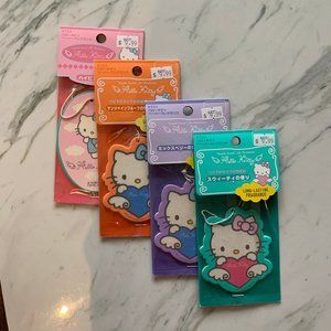 1998 HELLO KITTY AIR FRESHENERS SCENT TAGS LOT OF 4